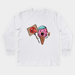 Ice Cream, No Licking Kids Long Sleeve T-Shirt